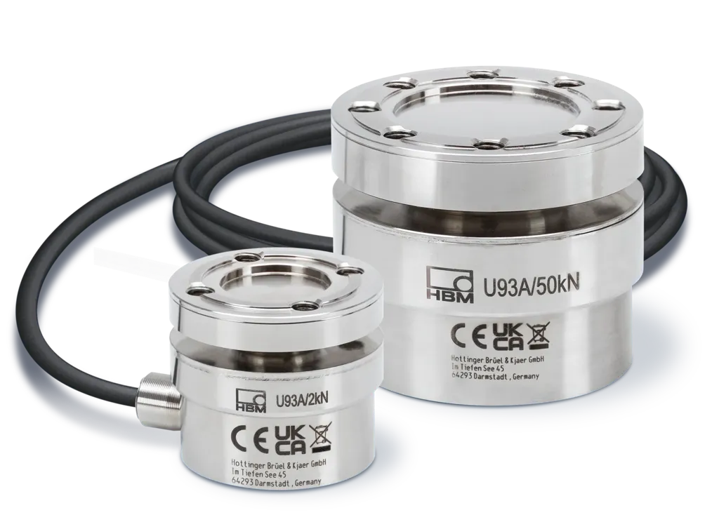 HBK U93A — компактний мініатюрний тензодатчик сили 1 кН…50 кН, IP68, stainless steel