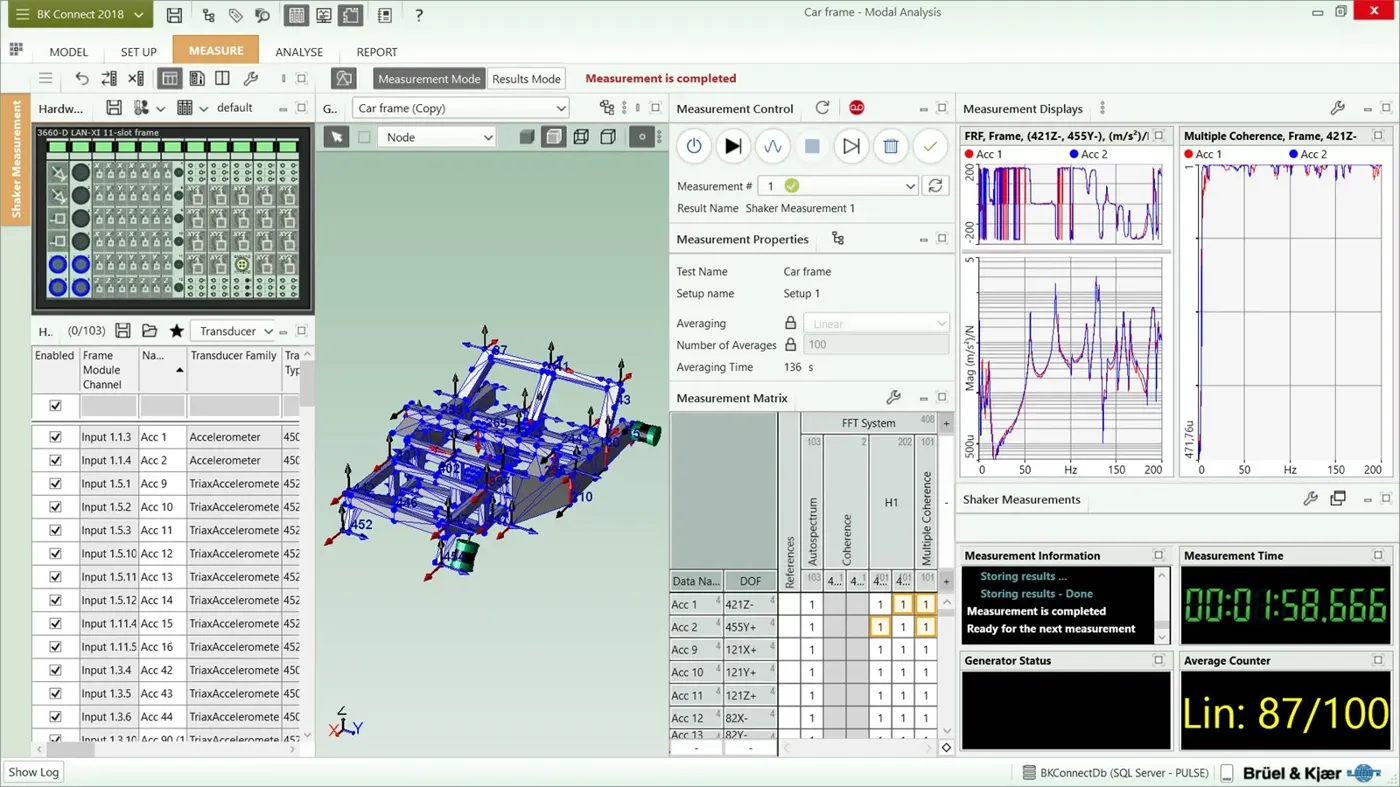 BK Connect Type 8411 Structural Measurements — вимірювання FRF молотком