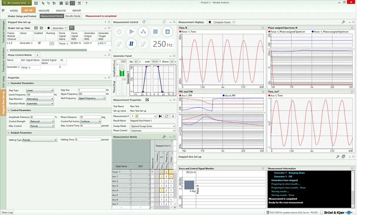 BK Connect 8412 — Stepped Sine Setup: сітка частот, dwell та ліміти безпеки